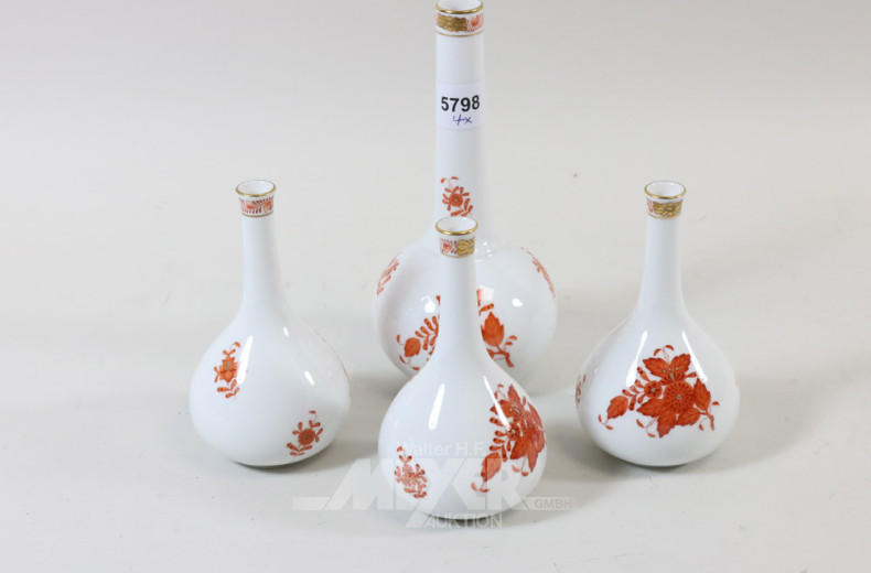 3 kl. Porzellan-Tischvasen, HEREND