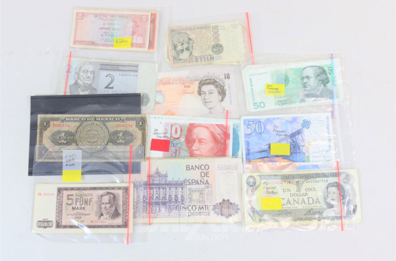 kl. Posten ausl. Papiergeld