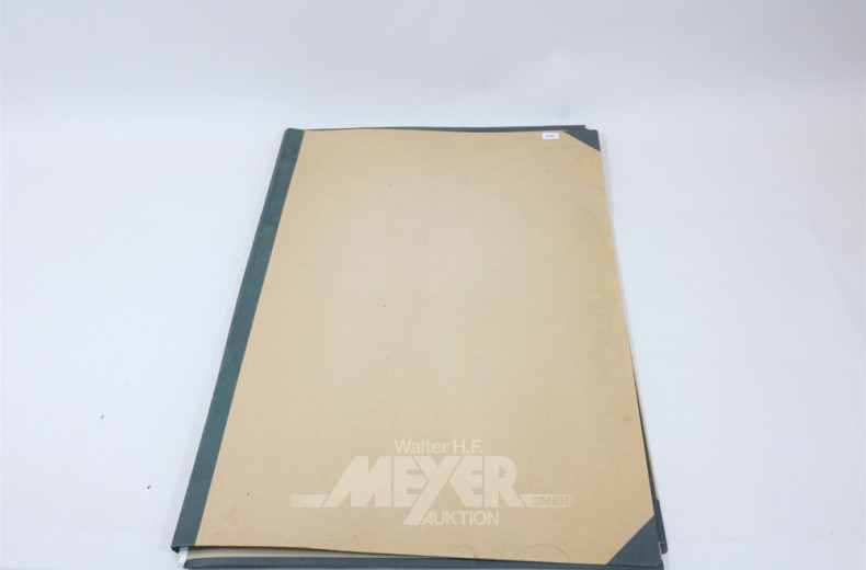 gr. Künstlermappe mit zahlr. Blättern,