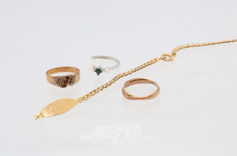 kl. Posten Bruchgold, u. a. Armband,