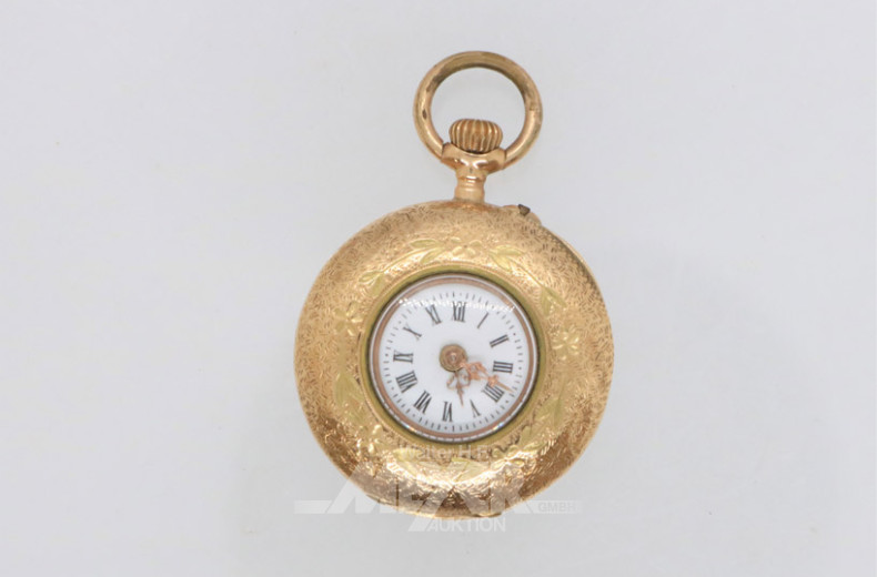 Anhängeruhr, 585er Gelbgold, Innendeckel
