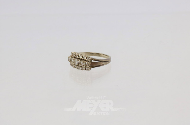 Ring, 585er Weißgold , besetzt