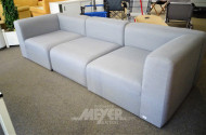 Stoffsofa, 3-sitzig, Polster grau