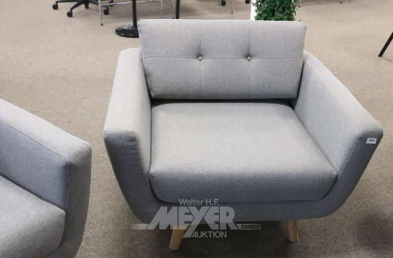 2 Armlehnsessel, Polster grau