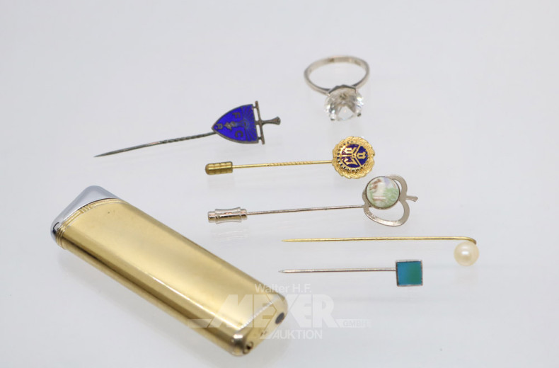 Schmuckkoffer mit Silberschmuck; u.a.