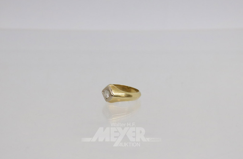 Damenring, 585er GG, mit Solitär