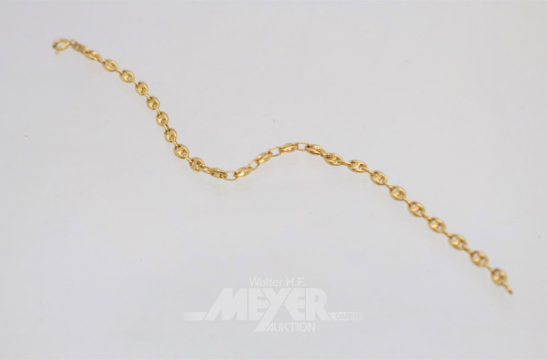 Erbsarmband, 585er GG, ca. 3g.