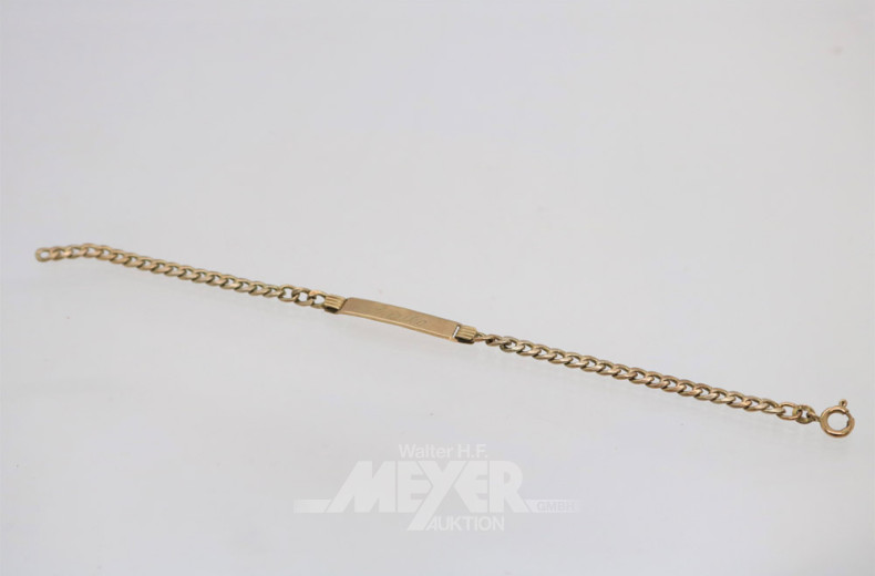 Freundschaftsarmband ''Ulrike'', 585er GG,