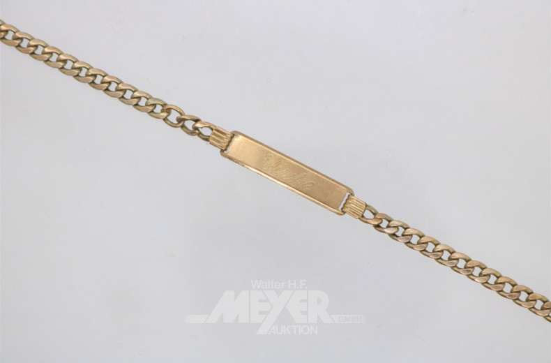 Freundschaftsarmband ''Ulrike'', 585er GG,