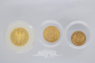 2 Goldmünzen, 1 Münze 1 Euro vergoldet