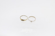 2 Damenringe, 585er GG, ca. 2 g.,