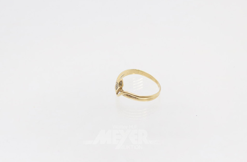 Damenring, 585er GG, ca. 3 g.,