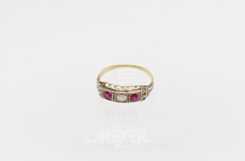 Damenring, 585er GG, ca. 2g.,