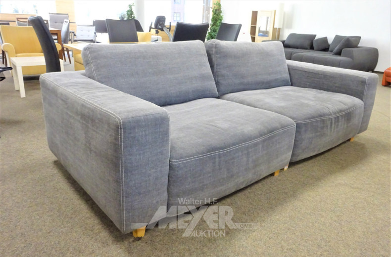 Sofa, Stoff grau, 2-tlg., 244 cm
