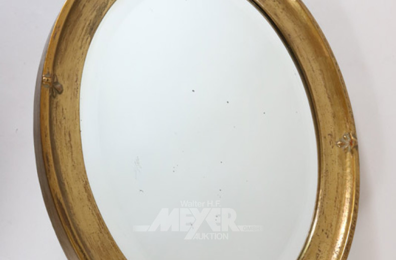 ovaler Spiegel, facetiert, im