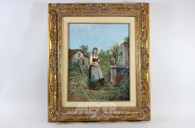 Gemälde ''Bäuerin am Brunnen''