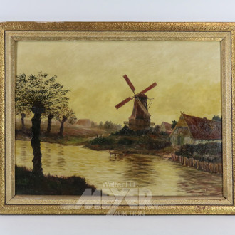 Gemälde ''Mühle am Fluss''