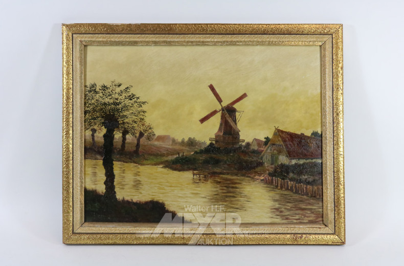 Gemälde ''Mühle am Fluss''