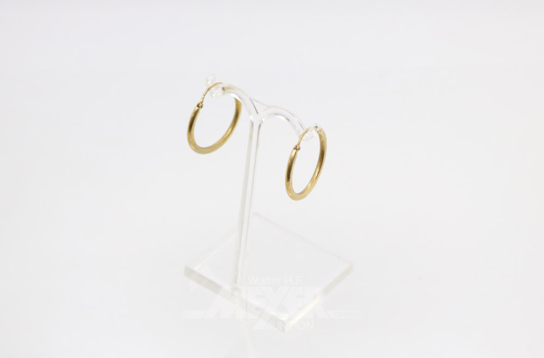 3 Paar Creolen, ca. 5g., 585er GG