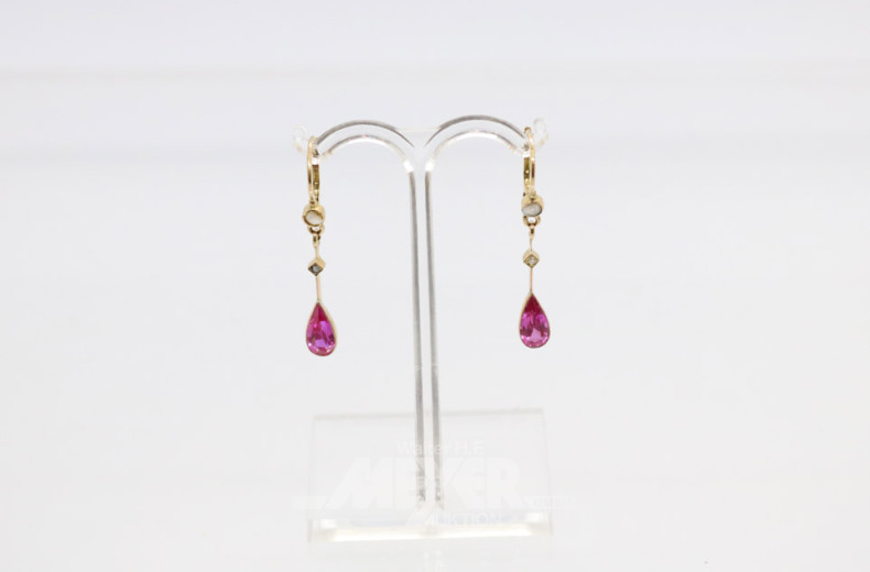 3 Paar Ohrhänger- und Stecker, 585er GG