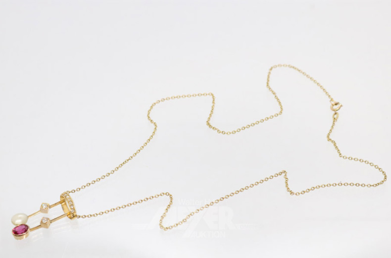 Kette, 333er GG mit Anhänger, ca. 4g.