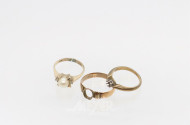 3 Ringfassungen, 585/333er GG, ca. 8 g.