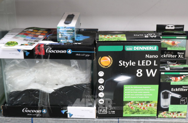 3 Aquarien, versch. Größen, inkl. Zubehör: