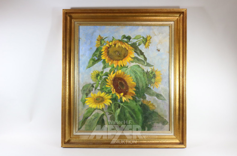 Gemälde ''Sonnenblumen mit Bienen'',