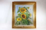 Gemälde ''Sonnenblumen mit Bienen'',