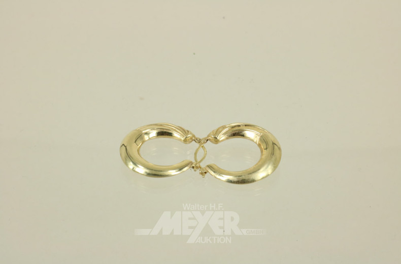 Paar Creolen, 333er GG, ca. 2,5 g.