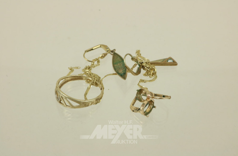 kl. Posten Bruchgold, 333er GG, ca. 5 g.