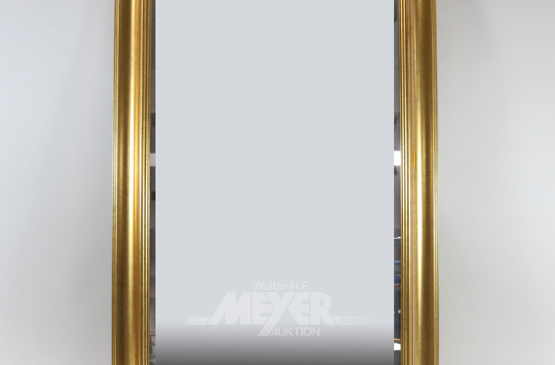 Wandspiegel, facettiert, goldfarbener