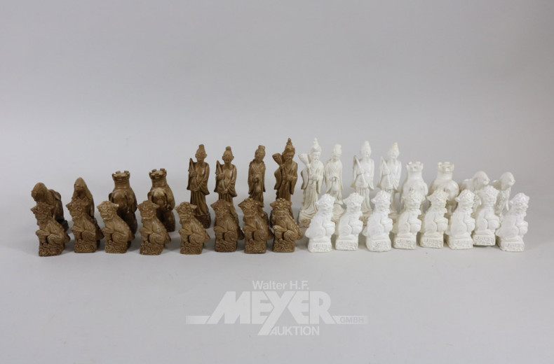 Satz Schachfiguren, asiatisch
