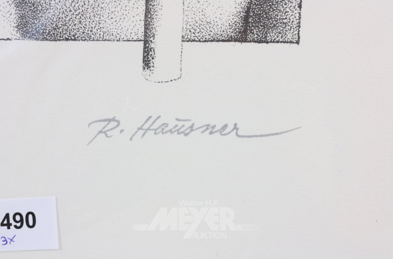 3 versch. Litografgien/Radierungen,