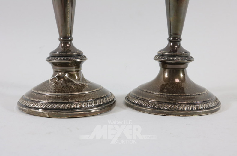 Paar Kerzenleuchter, versilbert,