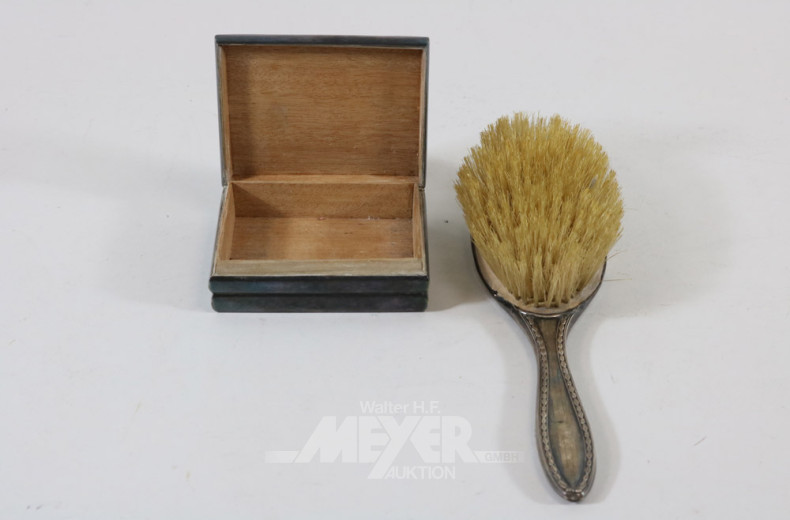 Deckeldose, Silber 800er, Innen Holz