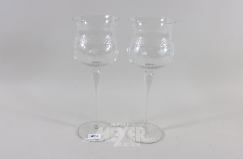 Paar Vasen, Weinglasform, H.: 36 cm