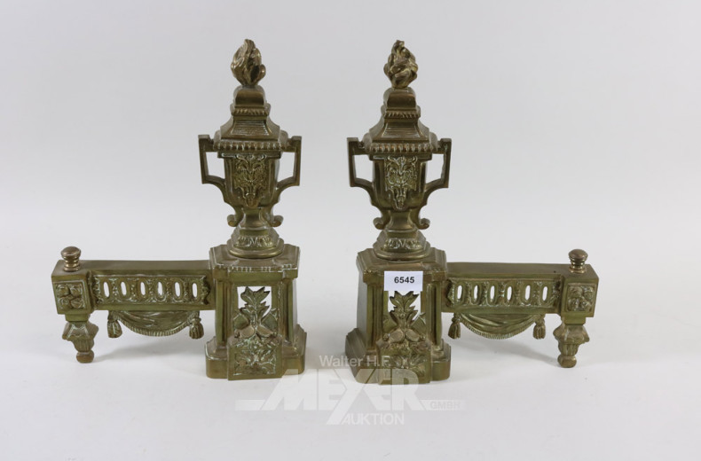 Paar Kaminhunde, Messing