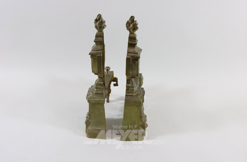 Paar Kaminhunde, Messing