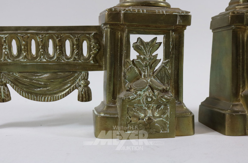 Paar Kaminhunde, Messing