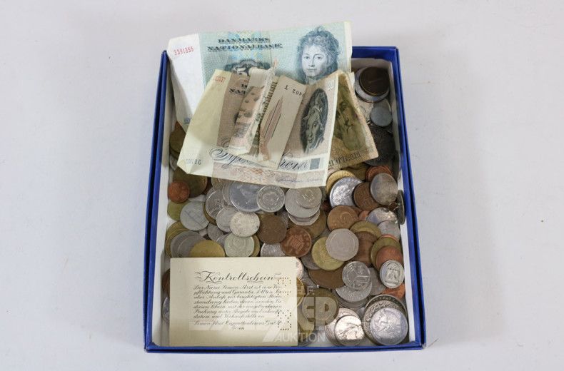 Posten versch. Münzen und Papiergeld