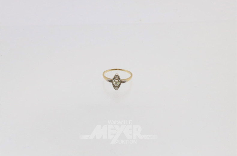 Damenring, 585er GG, ca. 2 g., Art Deco,