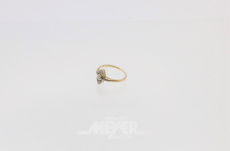 Damenring, 585er GG, ca. 2 g., Art Deco,