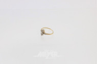 Damenring, 585er GG, ca. 2 g., Art Deco,