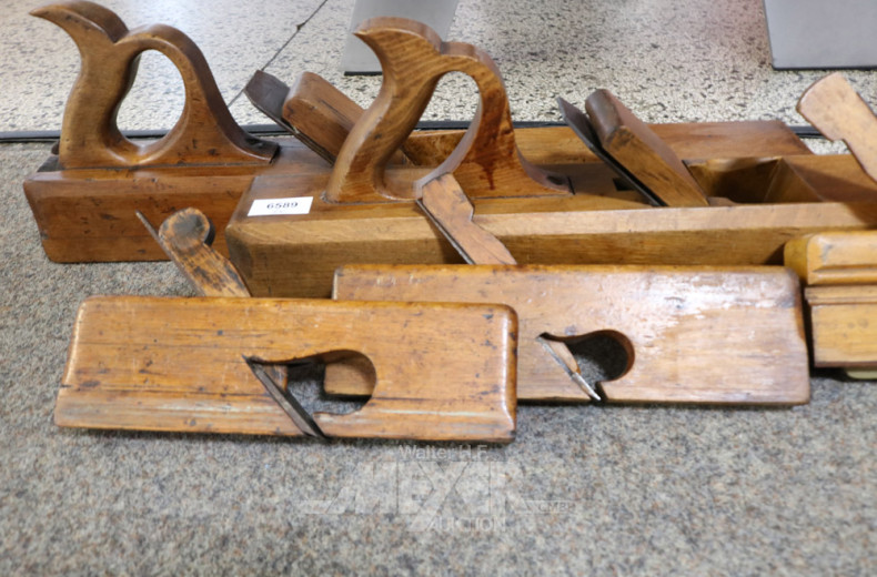 5 kl. alte Handhobel, Holz, 19. Jhd.,