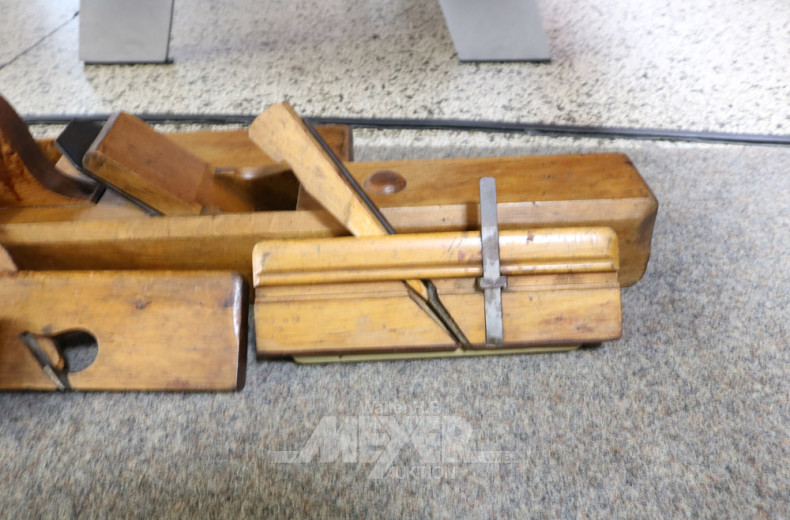 5 kl. alte Handhobel, Holz, 19. Jhd.,