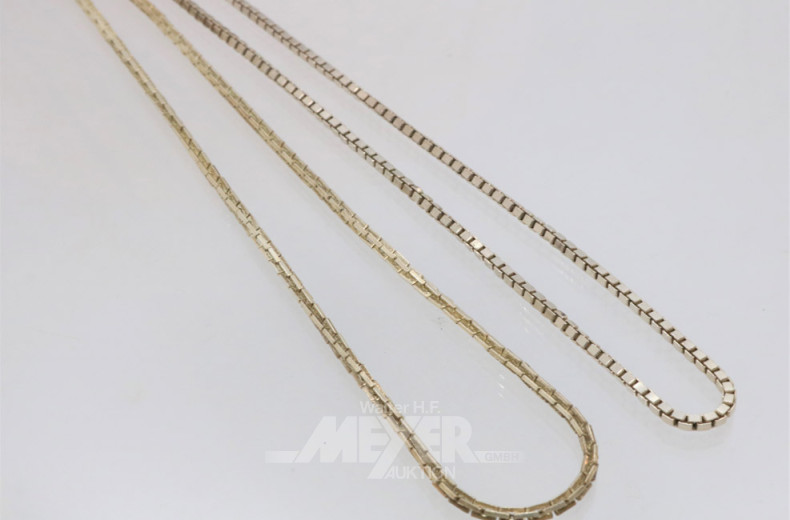 2 lange Königsketten, Silber, ca. 50 g