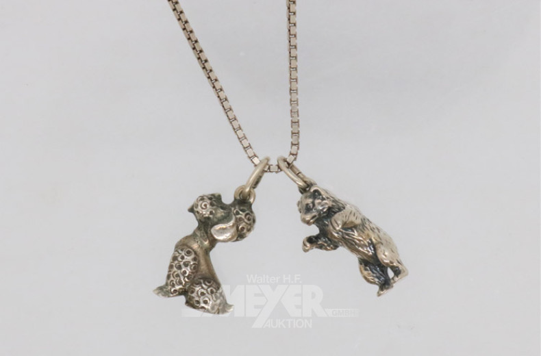 Kette, Silber, mit 2 Anhängern: