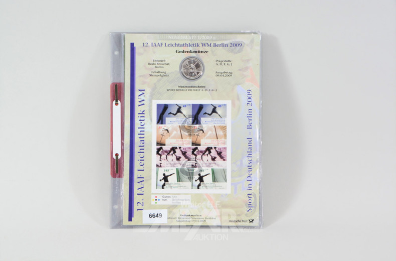 5 Numisblätter, Gedenkmünzen 10 Euro