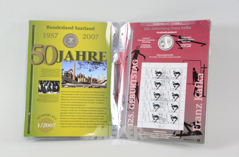 5 Numisblätter, Gedenkmünzen 10 Euro